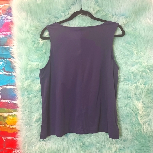 Ray Dunn Navy Blue Sleeveless Graphic Hello Weekend Tank Top Size L - Picture 2 of 6